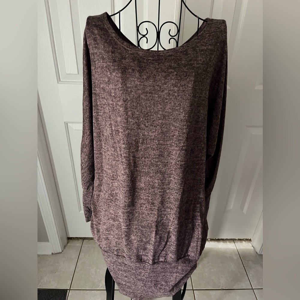 Purple & Black Marled Sweater Dress Large